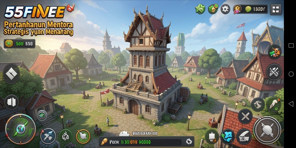Tampilan gameplay menara pertahanan yang intens dan strategis.