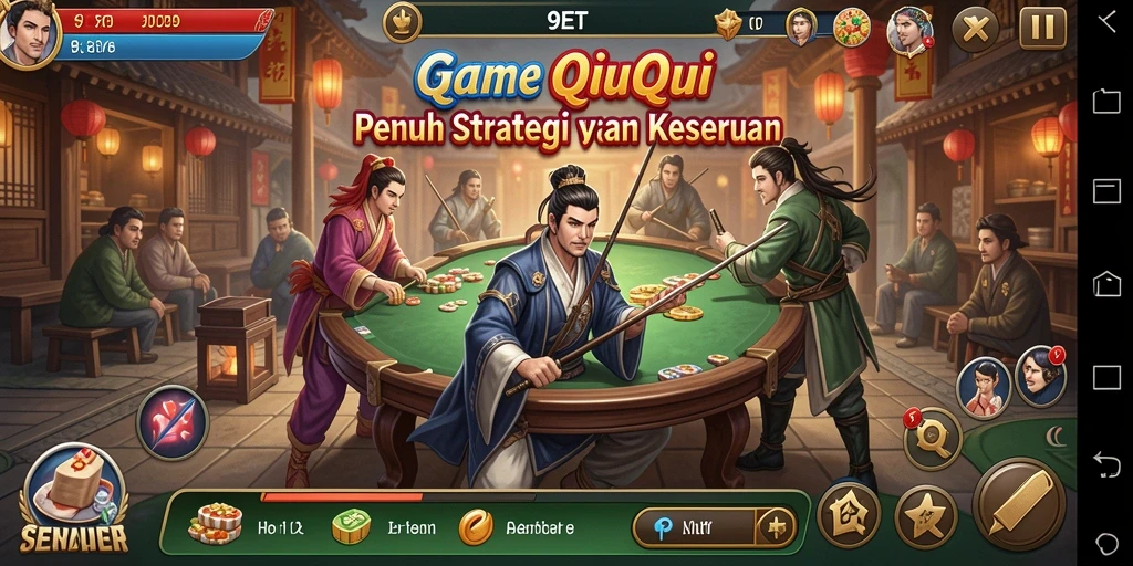 Tampilan permainan QiuQiu yang seru dan menantang di 9ET.