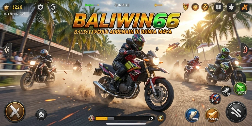Screenshot BALIWIN66 menampilkan aksi balapan motor yang seru