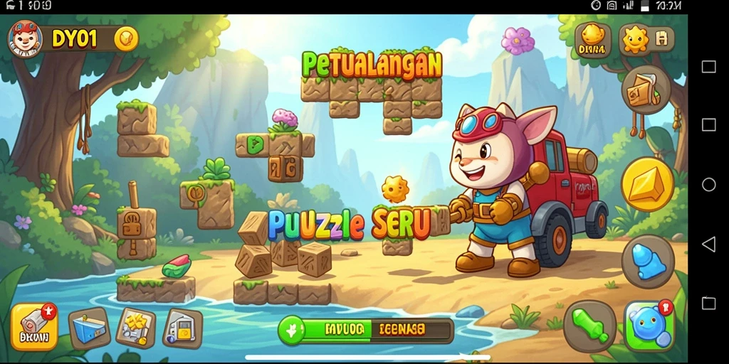 Gameplay DY01 menunjukkan tantangan puzzle yang seru dan menarik.