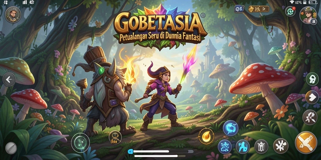 Gameplay seru dalam petualangan GOBETASIA yang penuh warna.