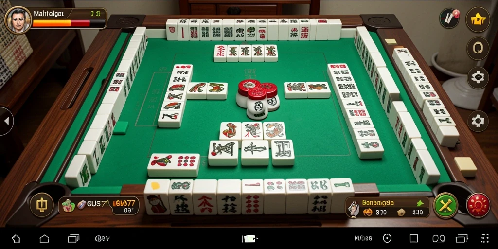 Screenshot GUS77 menampilkan gameplay Mahjong yang menegangkan dan seru.