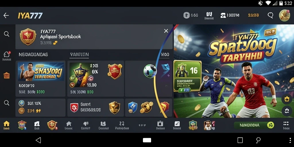Tampilan screenshot IYA777 menunjukkan fitur taruhan olahraga yang interaktif.