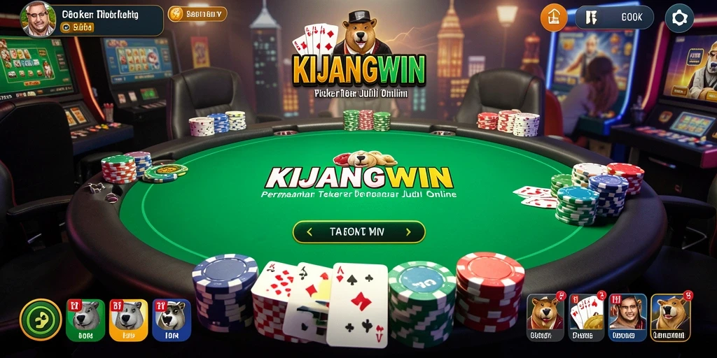 Tampilan gameplay KIJANGWIN yang mendebarkan saat bermain Poker.