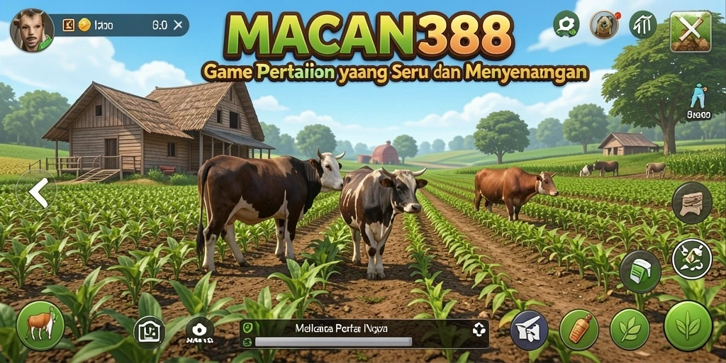 Tampilan gameplay menarik dari MACAN388 dengan aktivitas bertani.