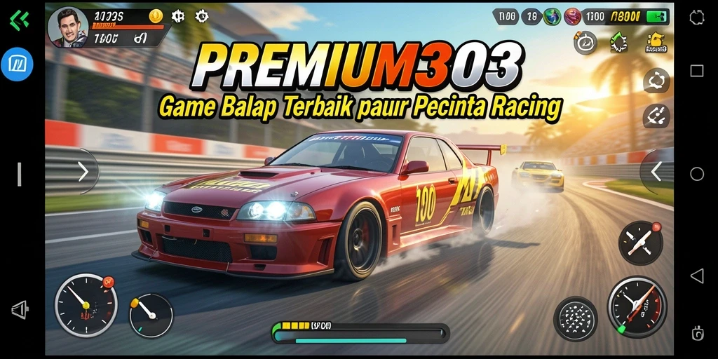 Tampilan gameplay balapan yang mendebarkan di PREMIUM303.