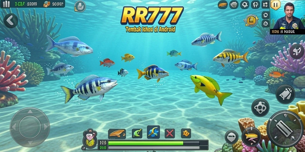 Tampilan gameplay menarik dari RR777 saat menembak ikan.