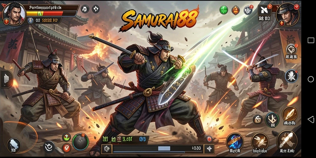 Gameplay seru dan mendebarkan dari SAMURAI88 saat beraksi.