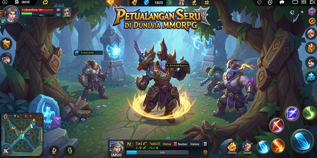Tampilan gameplay SM605 yang epik dalam petualangan MMORPG.